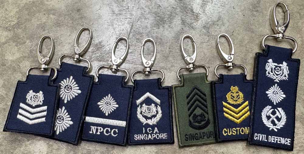 Singapore Police Force Mini Rank Keychains